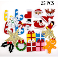 Miniatyrbild 3 av 5: Filt julgran, DIY julgran med 25st prydnadsföremål, juldekorationer Dörr Vägghängande prydnader för barn Julklappar Festtillbehör