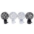 Pikkukuva 2 / 5: 2kpl 22mm Dia Verhotangon Päätykappaleet Rautapäät Koristeet Black 28mm