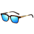 Miniatyrbillede 1 af 5: Universal Unisex Firkantede Anti UV Briller Uv400 Klare Sommerbriller Køre Solbriller Leopard Blue