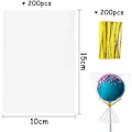 Miniatyrbillede 2 af 7: 200 stk klare cellofanposer, 10x15cm klare cellofanposer Metallslipser Godteposer OPP-poser Chokolade Godteposer Plastposer