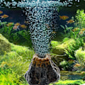Miniatyrbilde 2 av 11: Akvarium Vulkan Form Syrepumpe Fiskedam Luftboblesten Orn