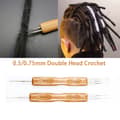 Miniatyrbillede 2 af 5: Dobbelt Hoved Dreadlock Hæklet Bambus Håndtag Krog Til Dreadslocs 0.5mm(1+2)