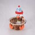 Miniatyrbild 1 av 5: Halloween xmas julklappar dekoration santa snögubbe godis bambu korg dekoration 1903d??