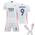 Miniatyrbild 1 av 2: 20-21 Real Madrids nya set Barn Vuxna Fotbollströja Träningströja No.9 BENZEMA 24