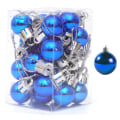 Miniatyrbild 1 av 5: Julbollsprydnader, BLÅ 24 st, för julfestkrans blue