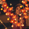 Miniatyrbillede 3 af 5: Pumpkin Lights & Forstørrede Maple Fall String Lights Halloween Pump