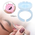 Miniatyrbild 5 av 5: 1/2/3 100x Limringar Lash Glue Cups för För Tattoo Volume Lash Blue 2.3x5.1cm 1Set