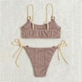 Miniatyrbild 3 av 11: Bikin Baddräkt Dam Baddräkt Bandeau Push Up Micro Bikini Set Baddräkt Strandkläder Sommar Bikini Wine red L