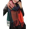 Miniatyrbild 2 av 3: Dammode lång sjal Big Grid Winter Warm Lattice Large Scarf