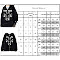 Miniatyrbilde 3 av 3: Dame Skjelett Zip Up Hettegensere Rhinestone Oversized Genser L