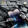 Miniatyrbild 6 av 8: Miracase Glass Series Designad för iPhone 14 Pro Max Case 6,7 tum, [2023 Upgrade] Bumper Case med inbyggd 9H härdat glas Scr Matte Black