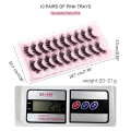 Miniatyrbilde 7 av 11: 10 Par Mink Øyevipper 3D Mink Vipper Tykke Håndlagde Helstripe Vipper Cruelty-Free Mink Vipper Løsvipper Sminke D