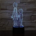 Miniatyrbild 3 av 7: 3D Led nattljuslampa Tecknad Rick et Morty Färgrik natt