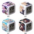Miniatyrbild 3 av 4: Genshin Impact Anime Surrounding Mute Night Light Led Color Changing Function Cartoon Colorful Alarm Clock-a23