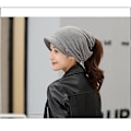 Miniatyrbilde 2 av 5: 4 farger Damemote Skjerf&hatt med dobbel bruk Skjerflue Ny ensfarget Holde varm Peak Cap Casual Tide Høst Vinter Åkerfräkne Caps Varme og tykke Grey