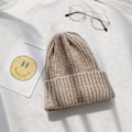 Miniatyrbilde 1 av 5: Varm vinterstrikket lue for dame vinter herre høst og vinter ull Hold varmen Plysj genser unisex Mohair khaki M 55-58cm