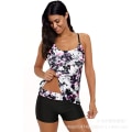 Miniatyrbilde 1 av 6: Dame Plus Size Badedrakt 2stk Badedrakt Badetøy + Shorts ink and wash S