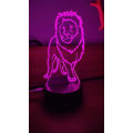 Miniatyrbilde 5 av 8: Løve Akryl 3D-lampe gaver, 3D Illusjon Nattlamper USB LED