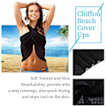 Miniatyrbillede 3 af 5: 2 stk. Beach Wrap Sarong, Sort Hvid Halv Beach Cover Up Saronger Og Wraps