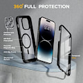 Miniatyrbild 2 av 8: Miracase Glass Series Designad för iPhone 14 Pro Max Case 6,7 tum, [2023 Upgrade] Bumper Case med inbyggd 9H härdat glas Scr Black-B