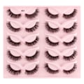 Miniatyrbild 1 av 11: Halvfransar Naturligt utseende Wispy Cat-Eye Ögonfransar 3D lösögonfransar Fluffy-Soft 10 Par Faux Mink Fake Lashes Sets J