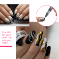 Miniatyrbild 6 av 6: Nagelpenna Nail Art Graffiti Pen Liner Nail Point Snabbtorkande målningspenna för nail art manikyrverktyg gray gold and silver