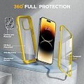 Miniatyrbild 2 av 8: Miracase Glass Series Designad för iPhone 14 Pro Max Case 6,7 tum, [2023 Upgrade] Bumper Case med inbyggd 9H härdat glas Scr Lemon Yellow