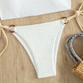 Miniatyrbild 10 av 11: Bikin Baddräkt Dam Baddräkt Bandeau Push Up Micro Bikini Set Baddräkt Strandkläder Sommar Bikini Wine red L