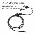 Pikkukuva 3 / 4: 3-in-1 teollinen endoskooppi Borescope tarkastuskamera Sisäänrakennettu 6 LEDiä Ip67 vedenpitävä USB Type-C endoskooppi