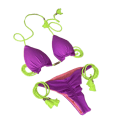 Miniatyrbillede 1 af 11: Todelt sæt til kvinder med string-badedragt Trekant-BH Top med bikinibund exig trekant-Bikini badedragt Rose red S