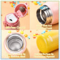 Miniatyrbilde 6 av 7: Vannflaske for barn, dobbeltvegg vakuumisolert flaske i rustfritt stål for 24 timers kjøling & 12 timer Hold varm, 266 ml (gul-rosa)