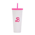 Miniatyrbild 7 av 11: Barbie Dubbade Tumbler Mode Barbie Rosa Akryl Vattenkopp Wit pink one size