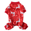 Miniatyrbilde 1 av 6: Julemønster genser Pyjamas for små og mellomstore hunder, juleklær Nyttår Jumpsuit for hund Coral Fleece gensere Varm kappe SDZ115 L