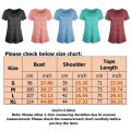 Miniatyrbilde 2 av 7: Stripete topp for kvinner med kort erm T-skjorte for casual genser Blue,XL