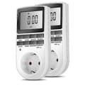 EU Timer Switch Socket Dubbelpack - Energibesparande Smarta Kontakter
