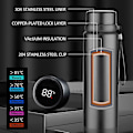 Miniatyrbild 3 av 5: 1000 ml Smart termosflaska Håll kall och varm flaska temperaturdisplay Intelligent termos för vatten Te Kaffe Vakuumflaskor red 1000ML
