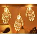Miniatyrbillede 2 af 2: Lights Halloween, 20 LED'er Skelet Hånd Orange Lys Kæde Batte