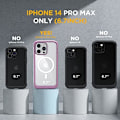 Miniatyrbild 8 av 8: Miracase Glass Series Designad för iPhone 14 Pro Max Case 6,7 tum, [2023 Upgrade] Bumper Case med inbyggd 9H härdat glas Scr Mag-Impatiens Pink
