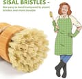 Diskborste i bambu för diskbänk, naturlig träborste