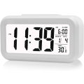 Miniatyrbild 1 av 5: Creative Alarm Clock Morning Snooze Wake Up Clock Väckarklocka LED-bakgrundsbelyst digital display med kalenderdatumvisning Smart indikator (vit)