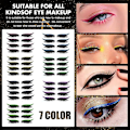 Miniatyrbilde 1 av 3: Rl 4 par/sett Gjenbrukbare eyeliner løs- og øyenvippeklistremerker Make Up Øyenvipper Paljettøyenskygge 7 farger