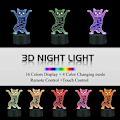 Miniatyrbillede 2 af 6: Dansekat 3D Illusion Sød Natlampe, 16 farver Chang