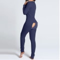 Miniatyrbild 1 av 5: utt Flap Underkläder Jumpsuit Dam Onesie Pyjamas ack utton-dow B M