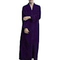 Miniatyrbild 5 av 5: adies Zip Fleece Waffle ång Morgonrock Fluffig Handduk Morgonrock Sovkläder Purple L
