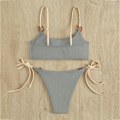 Miniatyrbild 8 av 11: Bikin Baddräkt Dam Baddräkt Bandeau Push Up Micro Bikini Set Baddräkt Strandkläder Sommar Bikini Wine red L
