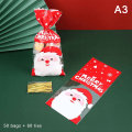 Miniatyrbillede 7 af 8: 50 stk. julegodteposer i plast Julekager gaveposer A5 onesize