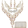 Miniatyrbillede 1 af 5: Bryllup brudepige østrigske krystal rhinestone smykkesæt statement
