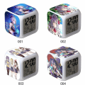 Miniatyrbild 2 av 4: Genshin Impact Anime Surrounding Mute Night Light Led Color Changing Function Cartoon Colorful Alarm Clock-a23
