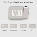 Miniatyrbild 5 av 5: Projektionsväckarklocka - Digital klocka Med Termometer Hygrometer Och USB -laddare Green light