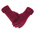 Miniatyrbild 1 av 5: Vinter Dam Fleece Varm Hålla Touch Screen Handske Utomhus Wine red